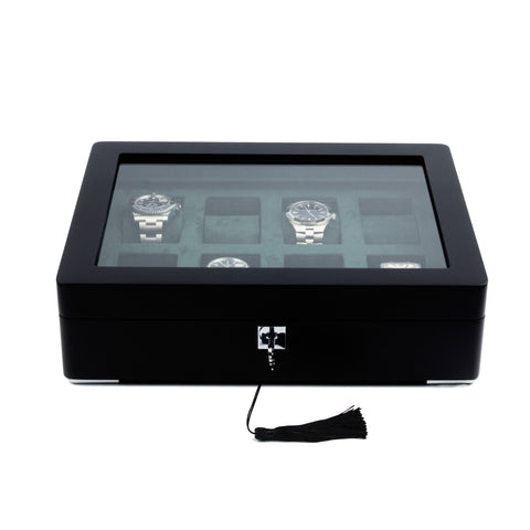 MONAD LEGACY BLACK WATCH BOX IN GREEN (8 SLOTS)