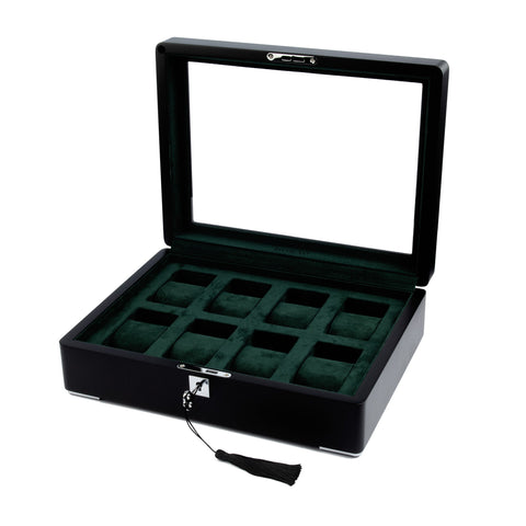 MONAD LEGACY BLACK WATCH BOX IN GREEN (8 SLOTS)