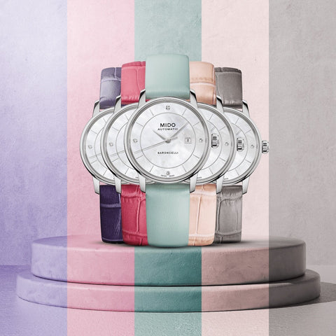 MIDO BARONCELLI SIGNATURE LADY COLOURS M037.207.16.106.00 (WITH EXTRA 4 STRAPS)