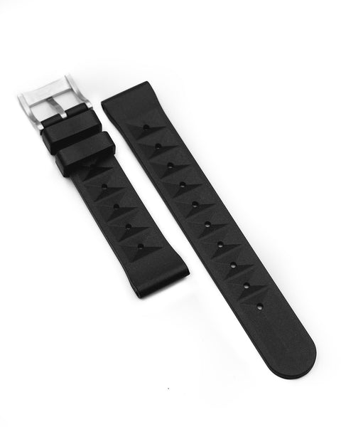VULCANISED RUBBER WAFFLE STRAP - BLACK