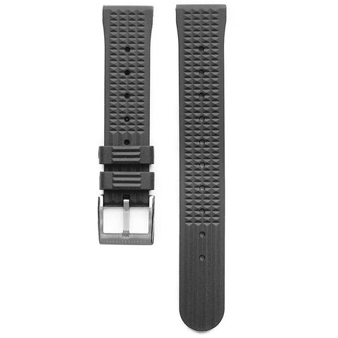 VULCANISED RUBBER WAFFLE STRAP - BLACK