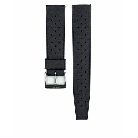 VULCANISED RUBBER TROPIC STRAP - BLACK